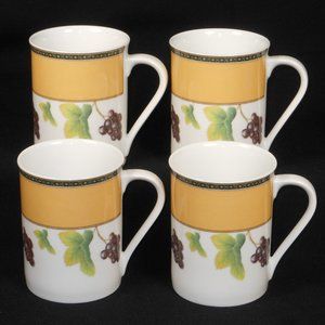 4 beautiful coffee mugs. Mikasa SL142 Fruit Odyssey SPAL Portugal